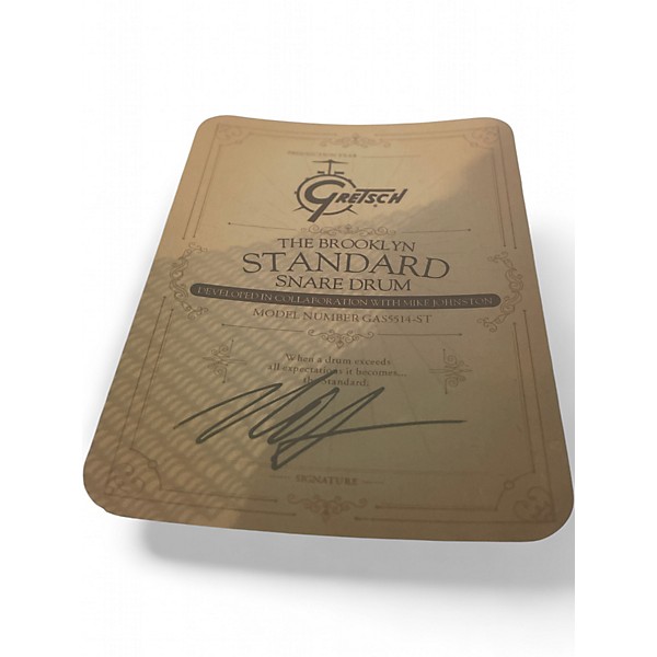 Used Gretsch Drums 14X5.5 GAS5514 Brooklyn Standard Mike Johnston Satin Black Drum