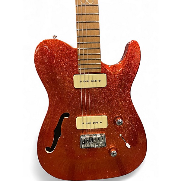 Used Chapman ML3 Pro Traditional Semi Hollowbody ORANGE SPARKLE Hollow Body Electric Guitar