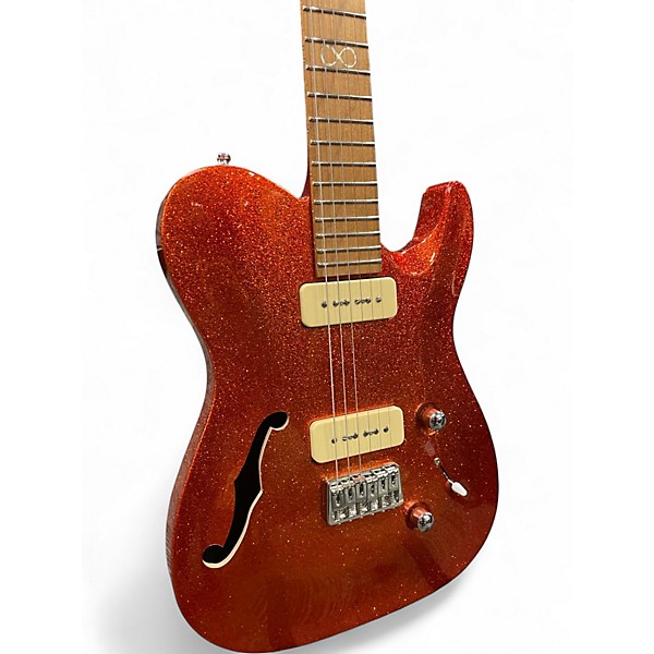 Used Chapman ML3 Pro Traditional Semi Hollowbody ORANGE SPARKLE Hollow Body Electric Guitar