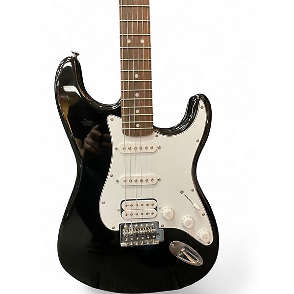 Used Starcaster by Fender Stratocaster Black Solid Body Electric Guitar