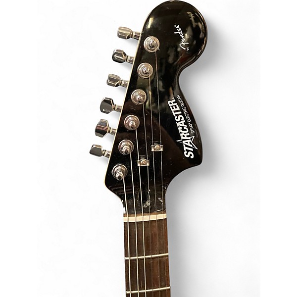 Used Starcaster by Fender Stratocaster Black Solid Body Electric Guitar