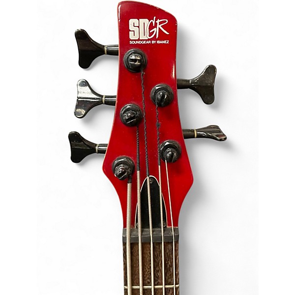 Used Ibanez SR505 5 String Candy Apple Red Metallic Electric Bass Guitar