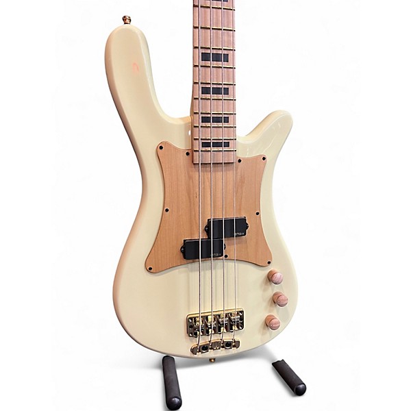 Used RockBass by Warwick Adam Clayton Streamer Solid Creme White Electric Bass Guitar