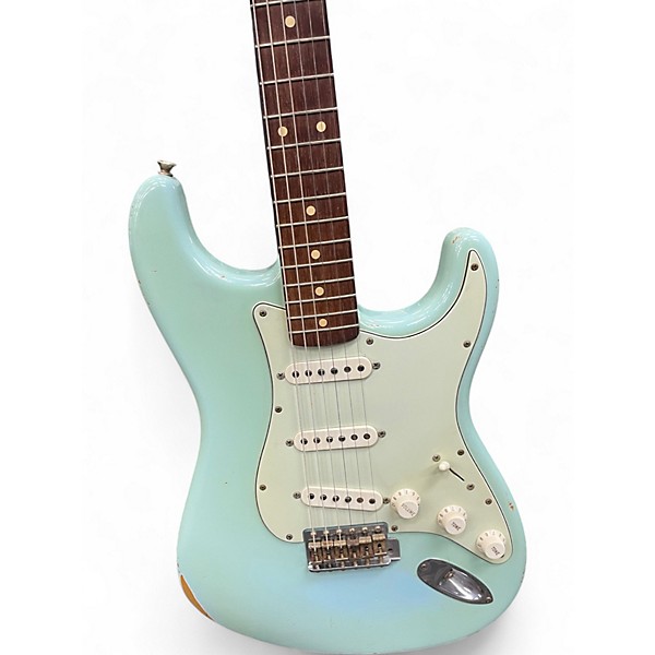 Used 2005 Fender 1960 Relic Stratocaster Custom Sonic Blue Solid Body Electric Guitar