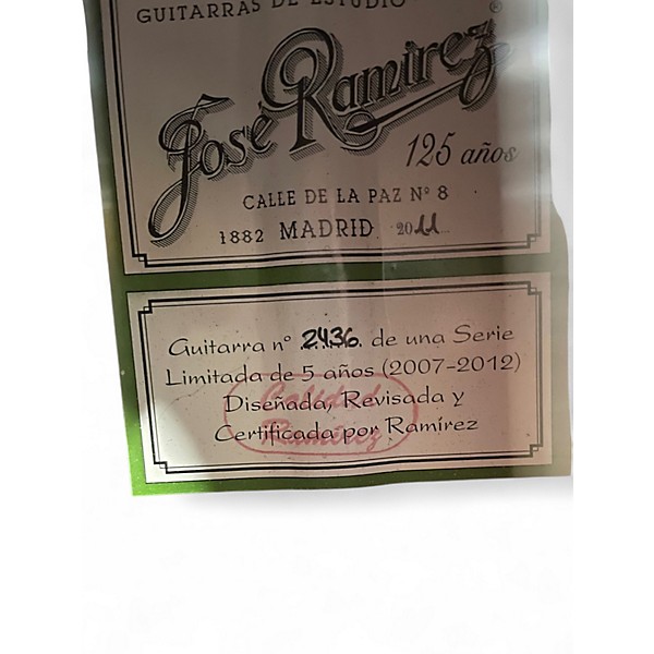 Used 2011 Jose Ramirez 125 Anos Estudio Natural Classical Acoustic Guitar