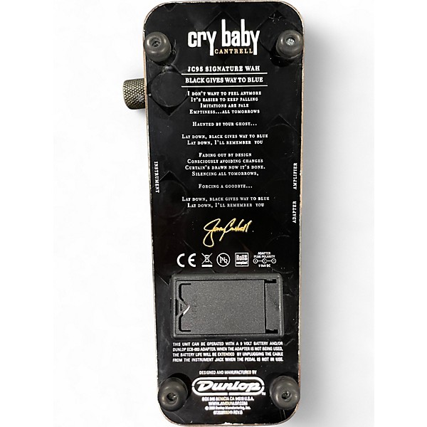 Used Dunlop JC95 Jerry Cantrell Signature Cry Baby Wah Effect Pedal