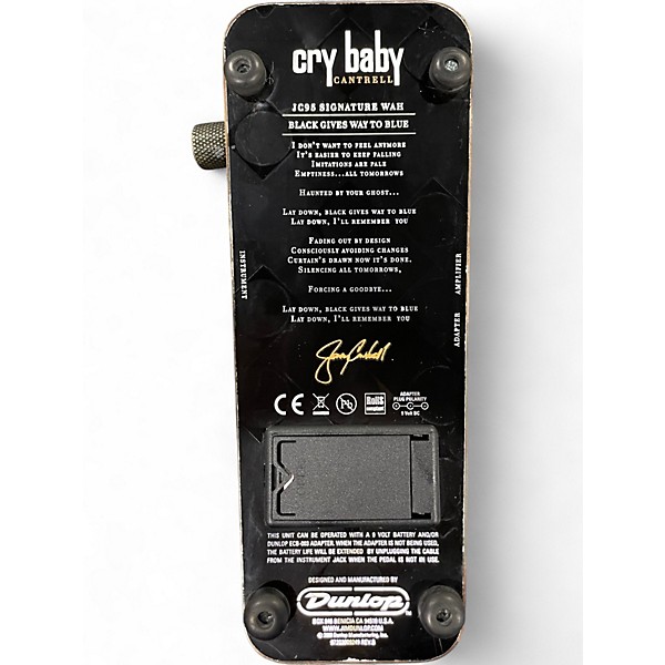Used Dunlop JC95 Jerry Cantrell Signature Cry Baby Wah Effect Pedal