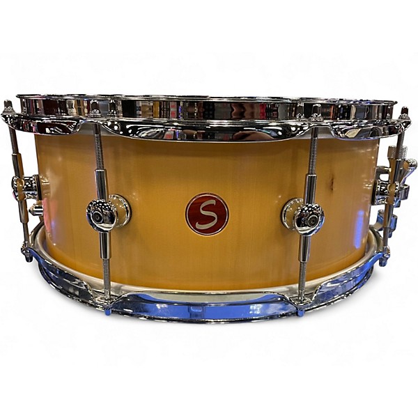 Used Sugar Percussion 6X14 Solid Stave Snare Drum Alaskan Yellow Cedar Drum