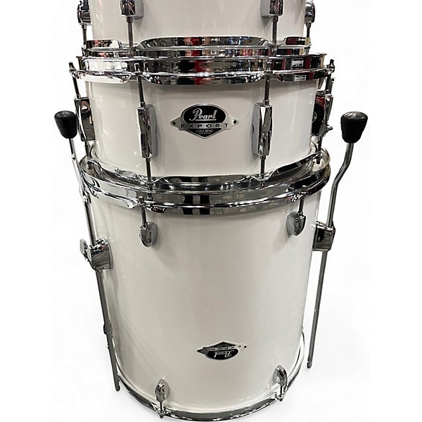 Used Pearl 5 Piece Export White Drum Kit
