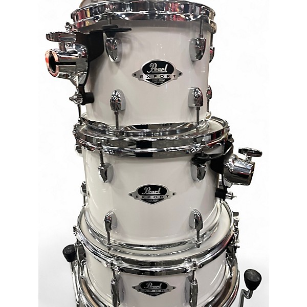 Used Pearl 5 Piece Export White Drum Kit