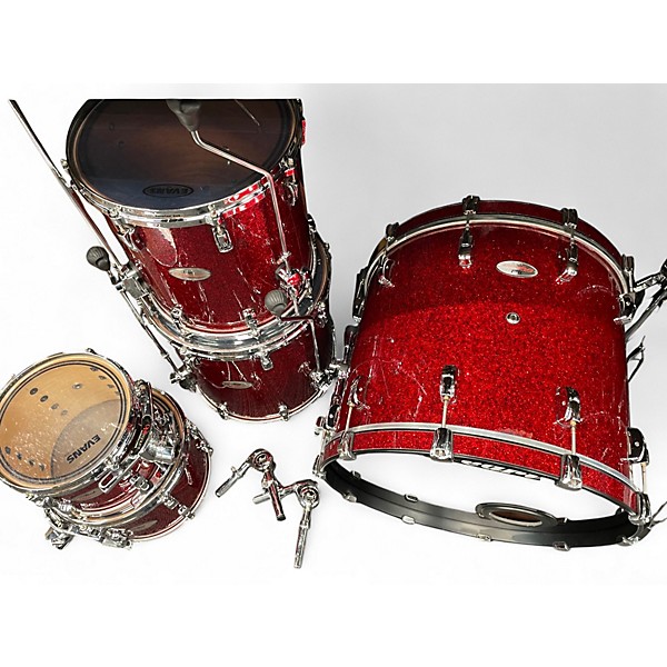 Used Pearl 5 Piece Reference Series red sparkle Drum Kit