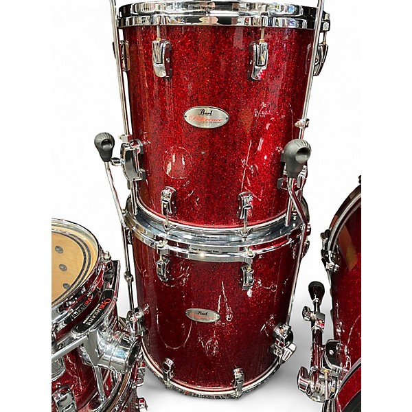 Used Pearl 5 Piece Reference Series red sparkle Drum Kit