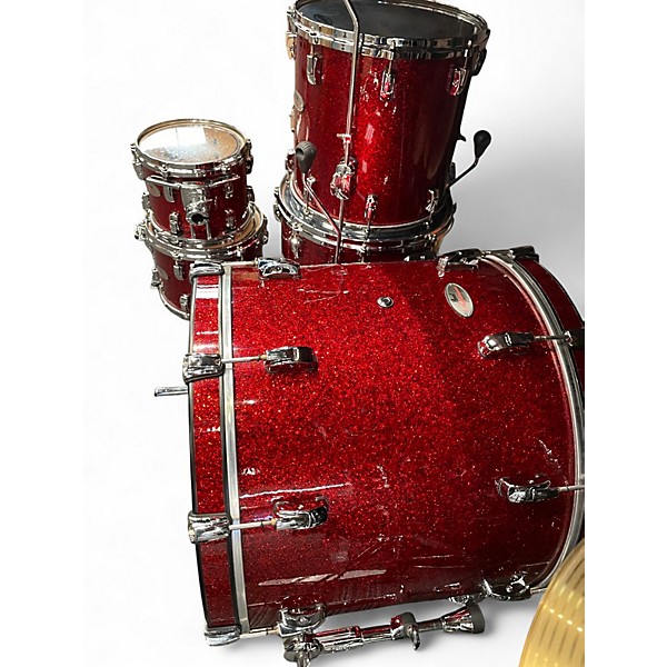 Used Pearl 5 Piece Reference Series red sparkle Drum Kit