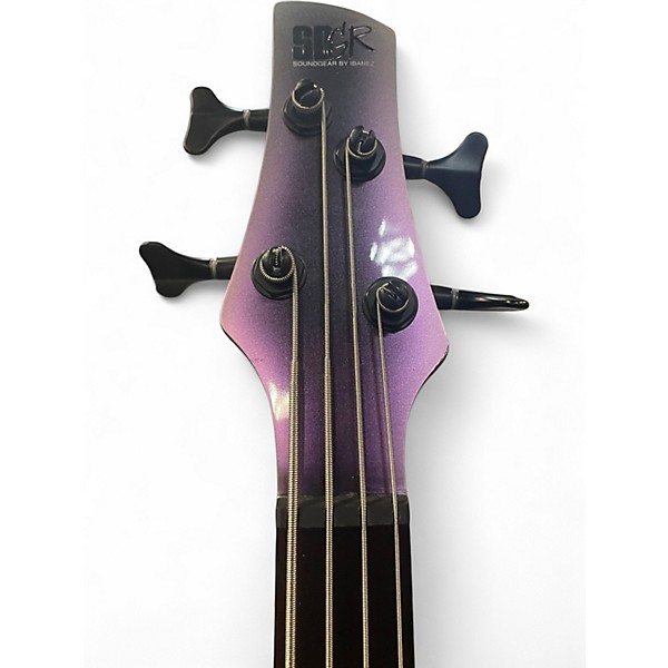 Used Ibanez SR500E Black Aurora Burst Electric Bass Guitar