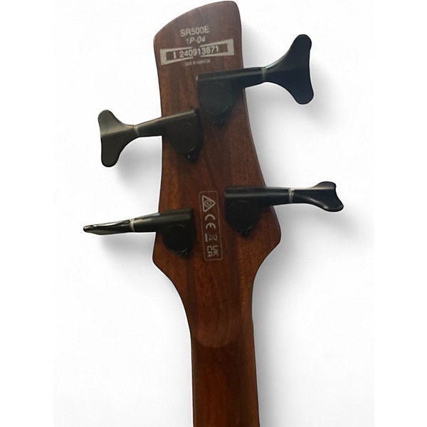 Used Ibanez SR500E Black Aurora Burst Electric Bass Guitar