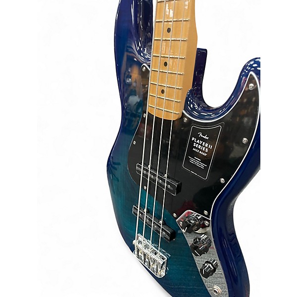 Used Fender Player II Jazz Bass Plus Top Blue Burst Electric Bass Guitar