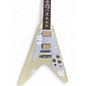 Used Aztec V Style White Solid Body Electric Guitar