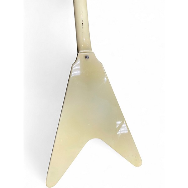 Used Aztec V Style White Solid Body Electric Guitar