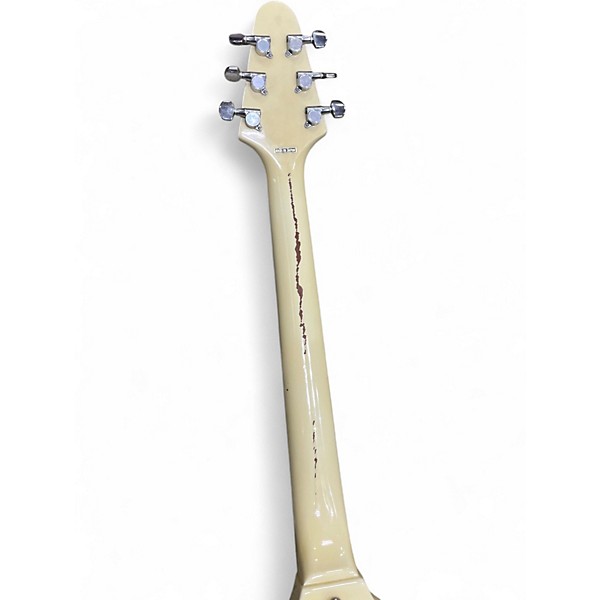 Used Aztec V Style White Solid Body Electric Guitar