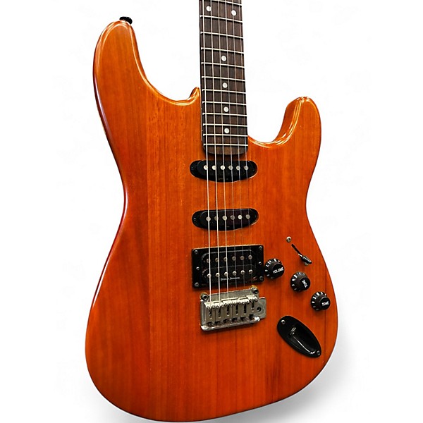 Used Squier FAT STRAT HSS Natural Solid Body Electric Guitar