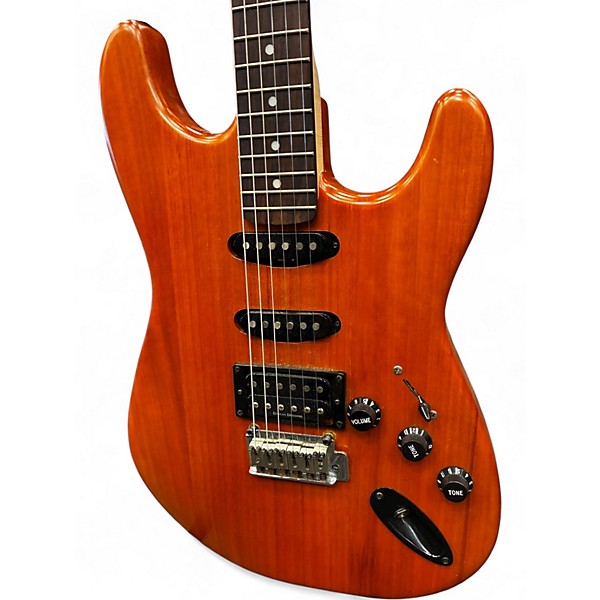 Used Squier FAT STRAT HSS Natural Solid Body Electric Guitar