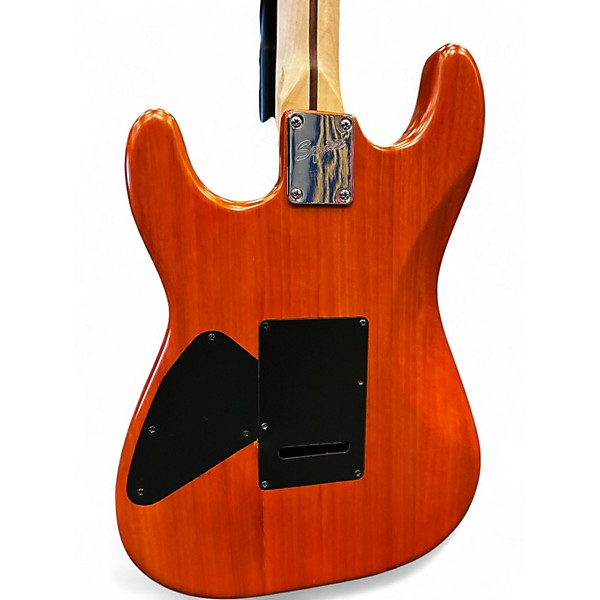 Used Squier FAT STRAT HSS Natural Solid Body Electric Guitar