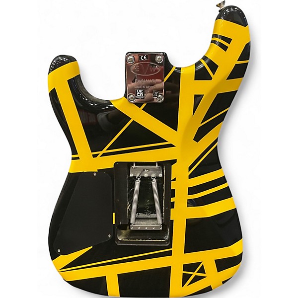Used 2024 EVH EVH STRIPE SERIES Black and Yellow Solid Body Electric Guitar