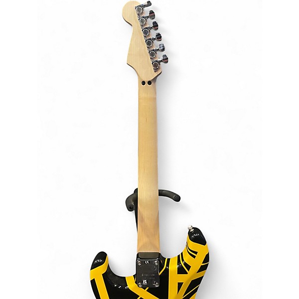 Used 2024 EVH EVH STRIPE SERIES Black and Yellow Solid Body Electric Guitar