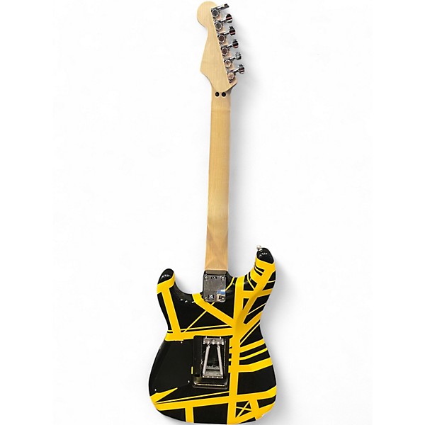 Used 2024 EVH EVH STRIPE SERIES Black and Yellow Solid Body Electric Guitar