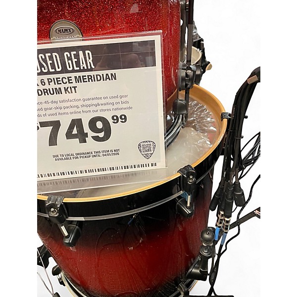 Used Mapex 6 Piece MERIDIAN MAPLE Red Drum Kit