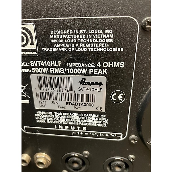 Used Ampeg Classic Series SVT410HLF 500W 4x10 Bass Cabinet