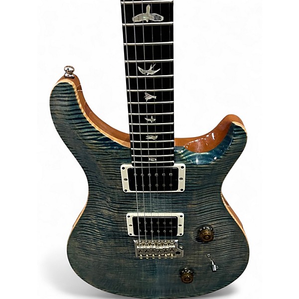 Used 2021 PRS WOOD LIBRARY CUSTOM 24  PATTERN THIN Faded Blue Jean Solid Body Electric Guitar