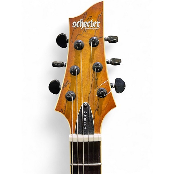 Used Schecter Guitar Research Diamond Series C-1 Exotic Spalted Maple Solid Body Electric Guitar