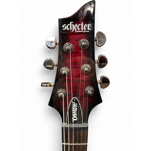 Used Schecter Guitar Research Demon 6 Crimson Red Burst Solid Body Electric Guitar