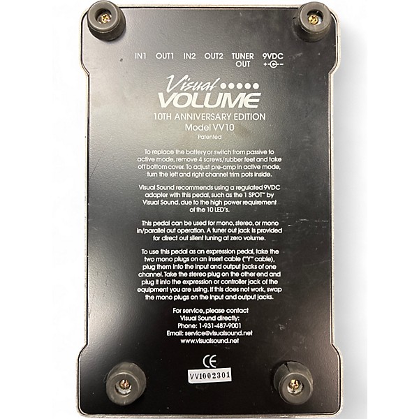 Used Visual Sound VV10 10th Anniversary Visual Volume Pedal