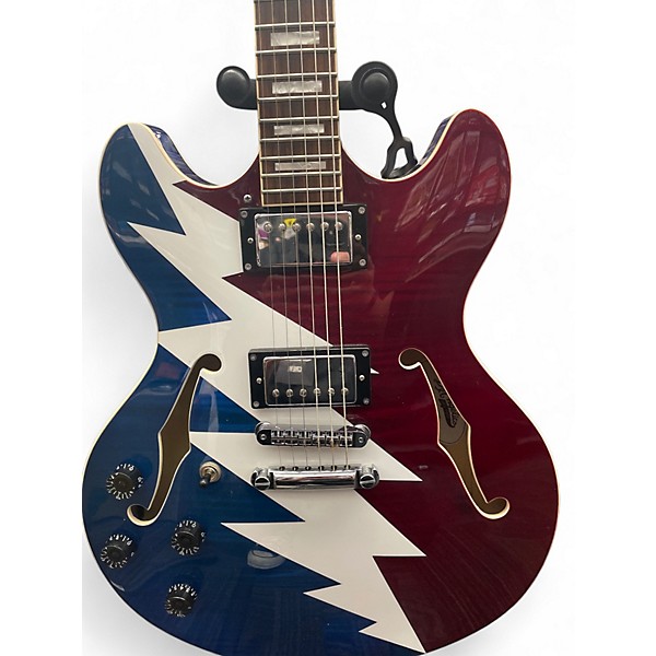 Used D'Angelico EX-DC/SP Left Handed Red White and Blue Electric Guitar