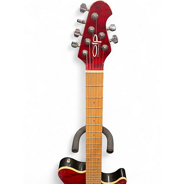 Used OLP Axis Quilted Maple Trans Red Solid Body Electric Guitar