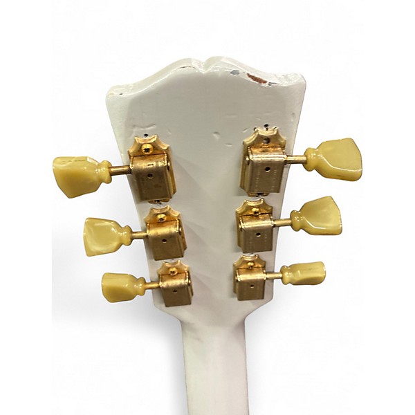 Vintage 1950s Gibson Les Paul Special White Refinish Solid Body Electric Guitar