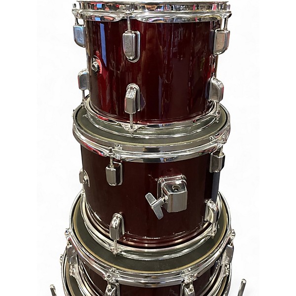 Used Dixon 5 Piece spark series drums red sparkle Drum Kit