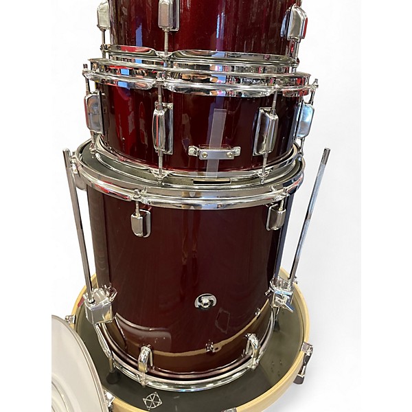 Used Dixon 5 Piece spark series drums red sparkle Drum Kit