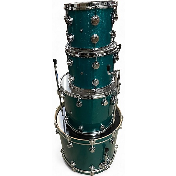 Used DW 4 Piece Collector's Series TEAL GLASS Drum Kit