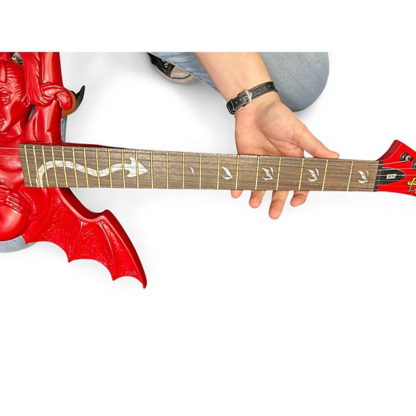 Used ESP LIMITED EDITION DEVIL GIRL DEVIL RED Solid Body Electric Guitar