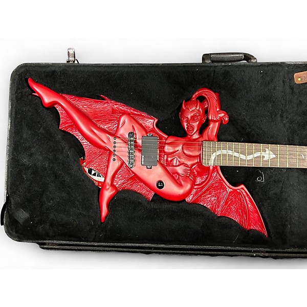 Used ESP LIMITED EDITION DEVIL GIRL DEVIL RED Solid Body Electric Guitar