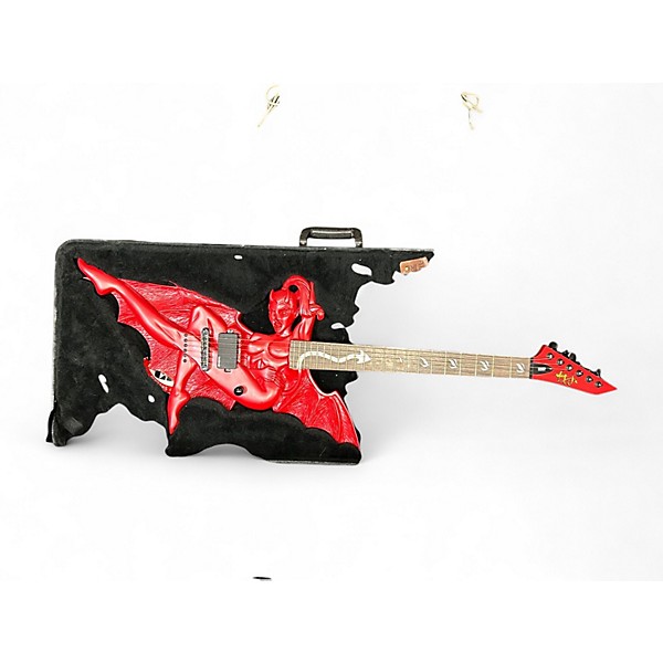 Used ESP LIMITED EDITION DEVIL GIRL DEVIL RED Solid Body Electric Guitar