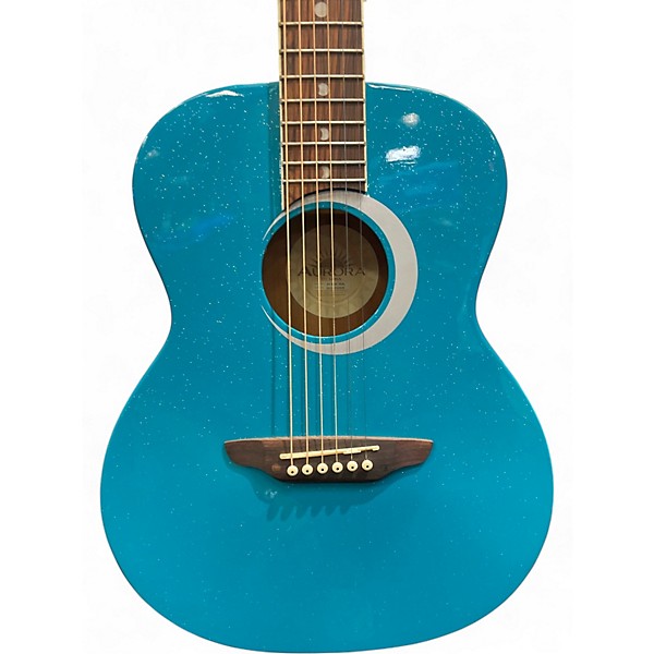 Used Luna AURORA AR BOR TEAL SPARKLE Acoustic Guitar