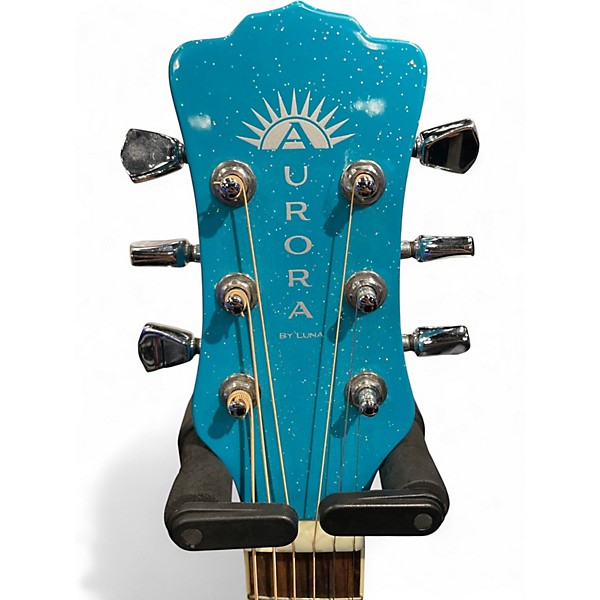 Used Luna AURORA AR BOR TEAL SPARKLE Acoustic Guitar