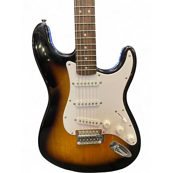 Used Squier STRAT 2 Tone Sunburst Solid Body Electric Guitar