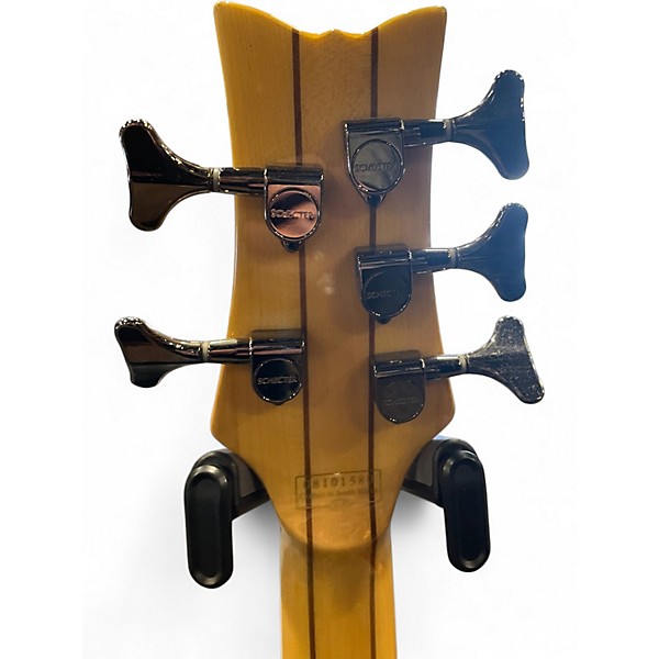 Used Schecter stiletto elite 5 Natural Electric Bass Guitar