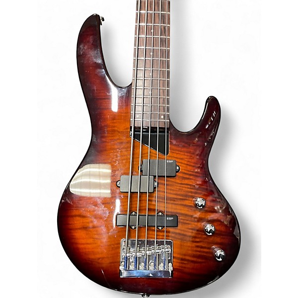 Used ESP LTD B55 5 String BURST Electric Bass Guitar