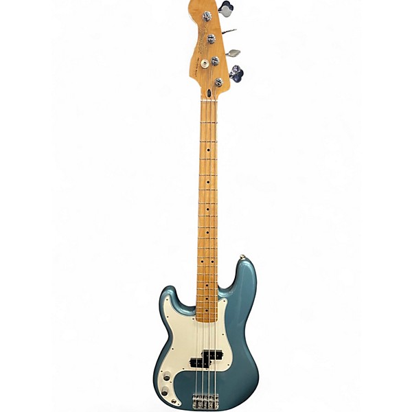 Used Fender American Standard Precision Bass Left Handed Blue Electric Bass Guitar